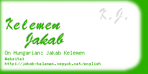 kelemen jakab business card